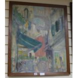 Margaret Hislop RSA, RBA (1894-1972), oil on board, Venetian scene, 75 x 62cm