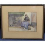 Mary McCrossan (1865-1934)watercolourInterior with seated Dutch womansigned25 x 35cm