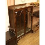 An oak display cabinet, W.84cm