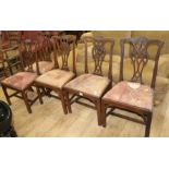 A set of five Chippendale design mahogany dining chairs