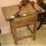 A Spanish chestnut side table, W.61cm