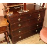 An Edwardian mahogany chest of drawers, with brushing slide, W.102cm