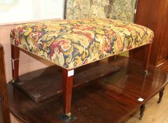 A floral tapestry topped stool, W.107cm