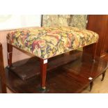 A floral tapestry topped stool, W.107cm