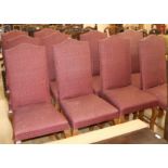 A set of ten upholstered dining chairs