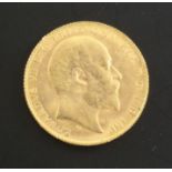 An Edward VII gold sovereign 1908, slight edge wear otherwise EF