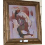 Crawford Adamson, oil on canvas, Woman crouching, 40 x 34cm