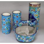 A set of French Chinese style vases