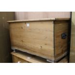 A pine blanket box, W.94cm