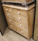 A Victorian pine chest of drawers, W.97cm