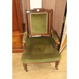 A pair of Edwardian ladies and gentlemen's elbow chairs