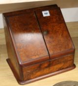 A Victorian walnut stationery casket