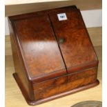 A Victorian walnut stationery casket