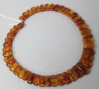 An amber necklace.