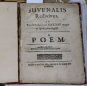 A book uvenalis Redivivus, A Poem, 1683 (first edition of Thomas Wood trans), later half red morocco