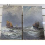 William Hale (19th century), a pair of oils on board, 'Off Ramsgate' and 'Off Yarmouth', signed,