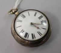 A 19th century silver pair cased pocket watch by Mathew, Uckfield.