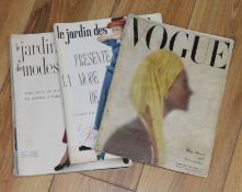 Collection of Vogue, French & Italian couture magazines 1940'3-1980's