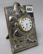 A silver policeman clock