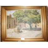 The Market Cross, Alfriston, oil on canvas, c.1900, unsigned, 39 x 50cm