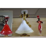 Three Venetian glass figures of dancers