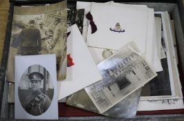 A box of military photographs and ephemera