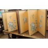 Three four fold Oriental screens, H.88cm