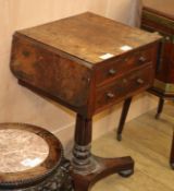 An early Victorian rosewood Pembroke work table, H.70cm
