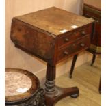 An early Victorian rosewood Pembroke work table, H.70cm