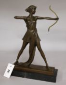 A bronze statue, 'The Archer'