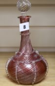 A Silvarti Venetian glass decanter and stopper