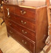 A George III mahogany chest fitted two short drawers and three graduated long drawers, W.119cm (a.