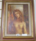 Guy Cambier, oil on canvas, portrait of a woman, signed, 34 x 23cm