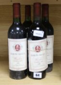 Five bottles of Baron Segla, Medoc, 1981.