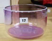 Barry Cullen. A mauve glass studio bowl, signed and dated '83, numbered 95