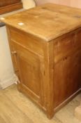 A pine cupboard with rising top, W.63cm