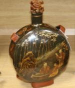 A Chinese lacquer flask