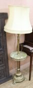 A Victorian brass and onyx standard lamp, (converted to electricity) H.177cm