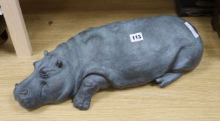 Rosalind Johnson cold cast resin bronze model of Hippopotamus