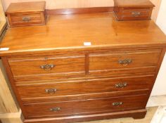 An Edwardian walnut dressing chest, W.106cm
