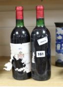 Two bottles of Chateau Musar, 1978.