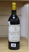 One bottle of Chateau Pichon Longueville Comtesse de Lalande, Pauillac, 1989.