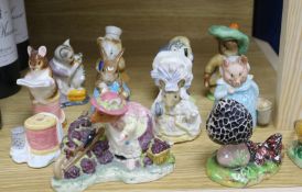 A collection of mixed Beatrix Potter and Bramley Hedge characters