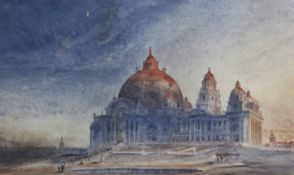 Manner of Albert GoodwinwatercolourView of a mythical Cathedral10.5 x 17.5in.