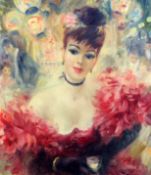 John Strevens (1902-1990),oil on canvas,Girl at Les Ambassadeurs, signed, 16 x 14in.