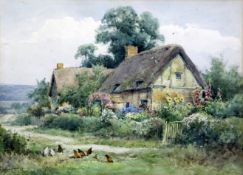 Henry Sylvester Stannard (1870-1951)pair watercoloursViews of thatched cottagessigned9.5 x 13in.