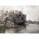 John Middleton (1827-1856)watercolourRiver landscape9.5 x 13.5in.