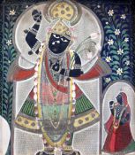 Indian Schoolgouache and gold leafKrishna with attendant8.75 x 7.75in.