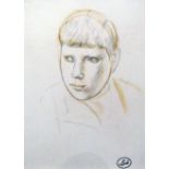 § Henry Lamb (1883-1960)pencil and pastel,Head study,studio stamp,12 x 9in.