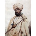 Pierre Bonirote (1811-1891)watercolourPortrait of an Indian gentleman wearing a turbansigned and